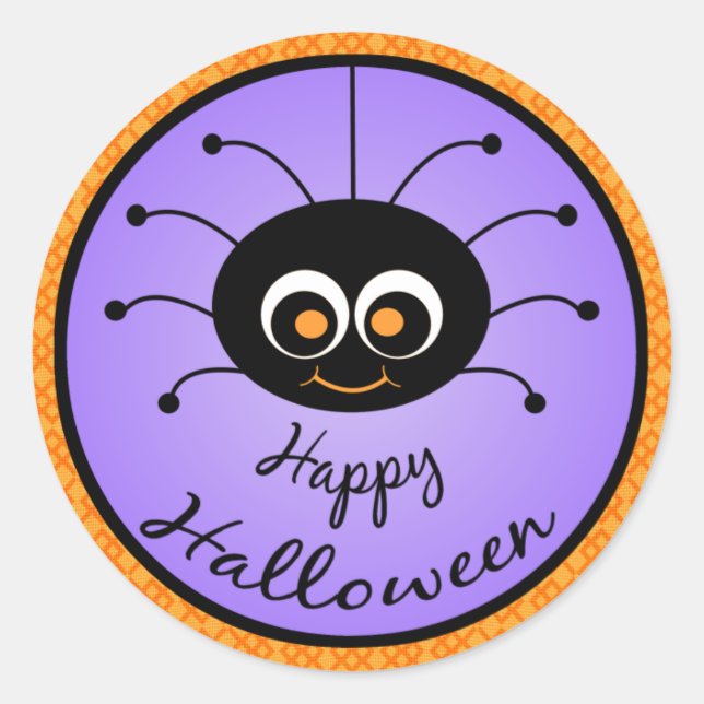 Frohe Halloween Toon Spider Stickers (Vorderseite)