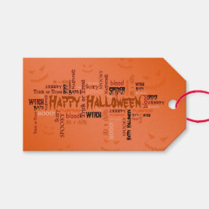 Frohe Halloween-Typografie Geschenkanhänger