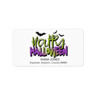 Frohe Halloween Typografie mit Grüner ID685 für Fl Adressaufkleber