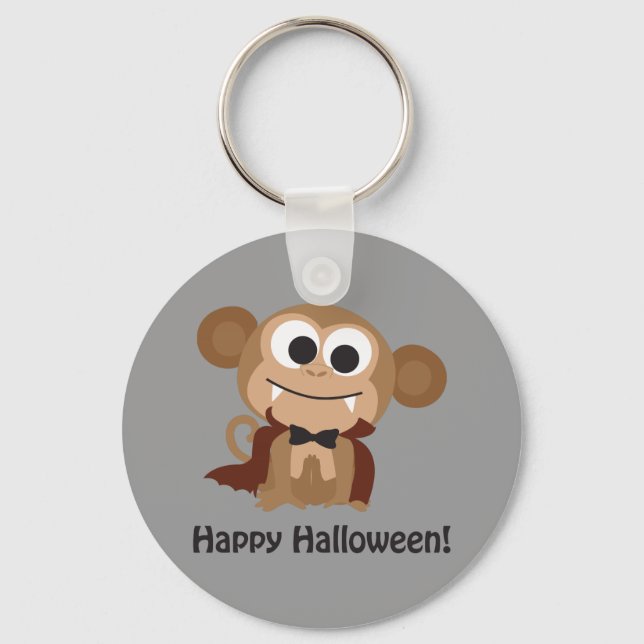 Frohe Halloween! Vampire Monkey Schlüsselanhänger (Vorderseite)