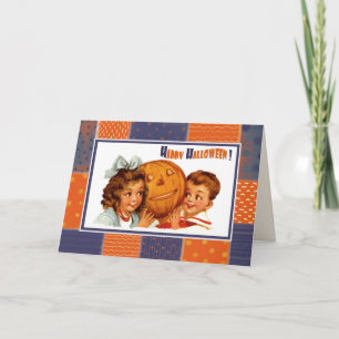 Frohe Halloween! Vintag Kids Halloween Karte