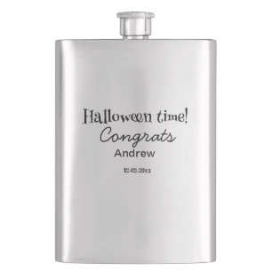 Frohe Halloween-Zeit Name Datum Jahr Abschluss Flachmann