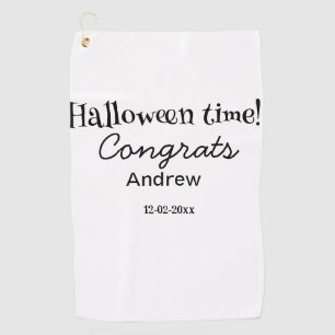 Frohe Halloween-Zeit Name Datum Jahr Abschluss Golfhandtuch