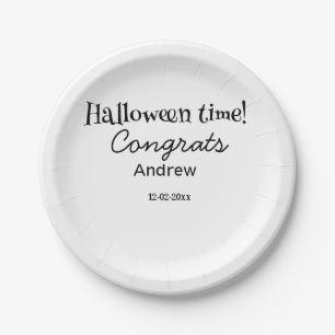 Frohe Halloween-Zeit Name Datum Jahr Abschluss Pappteller