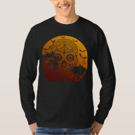 Frohe Halloween Zucker Schädel Friedhof Vollmond 2 T-Shirt