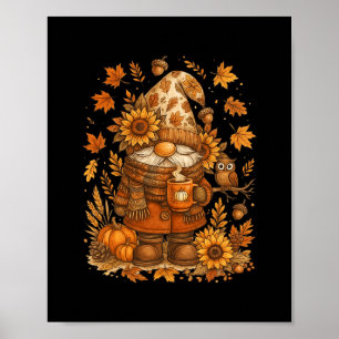 Frohe Herbst euch alle Gnom Kürbis Herbst Erntedan Poster