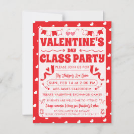 Frohe Herzen Valentinstag Modernes Liebesmuster Einladung