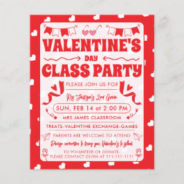 Frohe Herzen Valentinstag Modernes Liebesmuster Flyer
