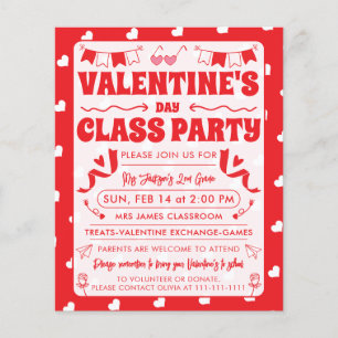 Frohe Herzen Valentinstag Modernes Liebesmuster Flyer