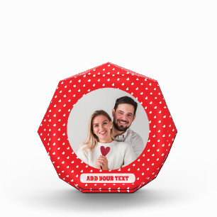 Frohe Herzen Valentinstag Modernes Liebesmuster Fotoblock