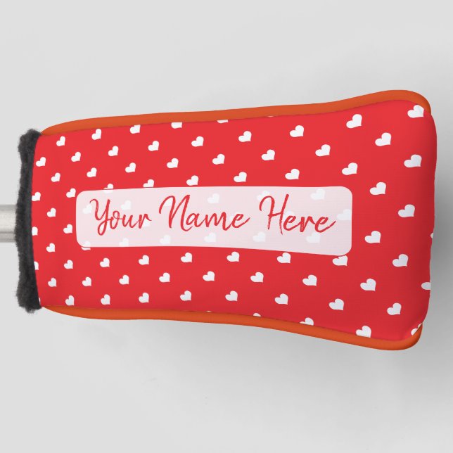 Frohe Herzen Valentinstag Modernes Liebesmuster Golf Headcover (Vorderseite)