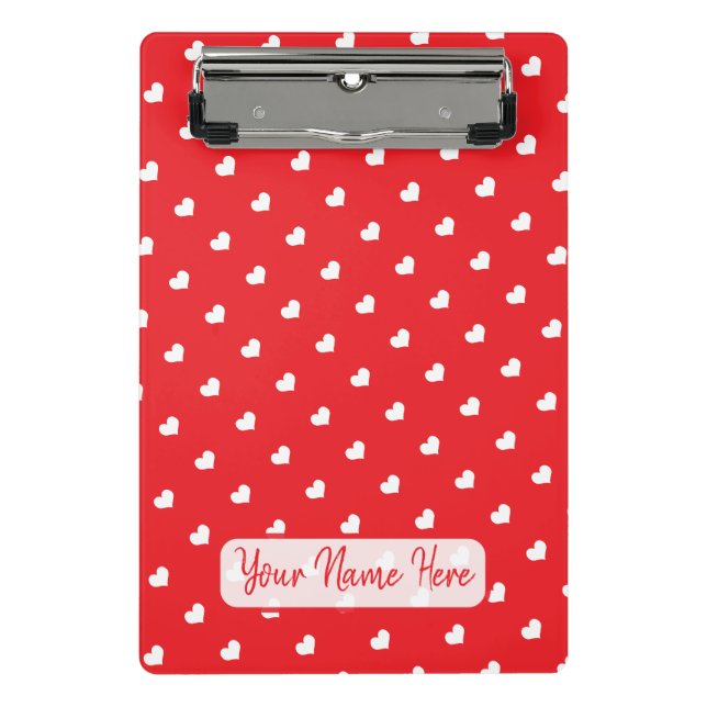 Frohe Herzen Valentinstag Modernes Liebesmuster Mini Klemmbrett (Vorderseite)