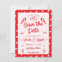 Frohe Herzen Valentinstag Modernes Liebesmuster Save The Date