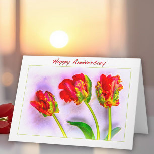 Frohe Hochzeitstags-Grüße Französische Tulpen Kart Karte