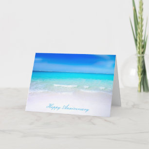 Frohe Hochzeitstagsjubiläum Sandy Beach Hochzeit Karte