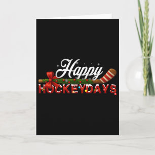 Frohe Hockeytage Weihnachten Eishockeyspieler Team Karte