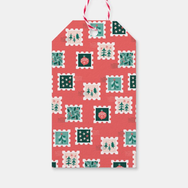 Frohe Holly-Tage Stempel Geschenkanhänger (Rückseite)