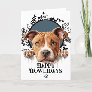 Frohe Howlidays American Pit Bull Terrier Feiertagskarte