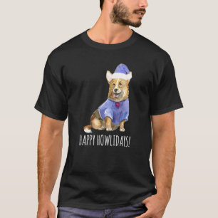 Frohe Howlidays Corgi Hundemama Weihnachten Wortsp T-Shirt
