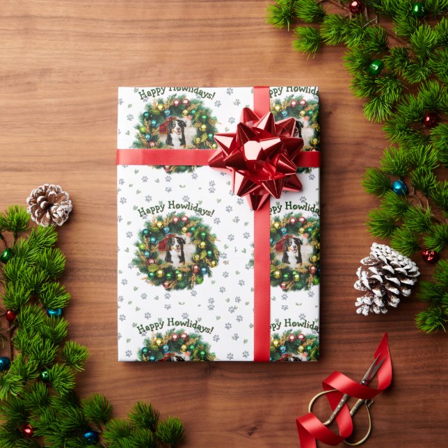 Frohe Howlidays Fotokarte Geschenkpapier (Feiertagsgeschenk)