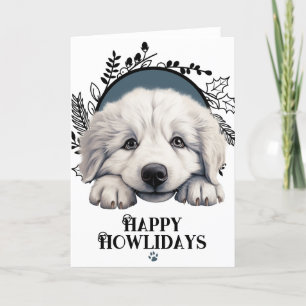 Frohe Howlidays groß pyrenäen Hund Feiertagskarte