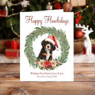 Frohe Howlidays Süßer Berner Sennenhund Feiertagskarte
