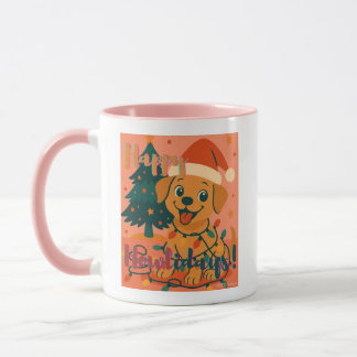 Frohe Howlidays! Süßer und lustiger Hund Tasse