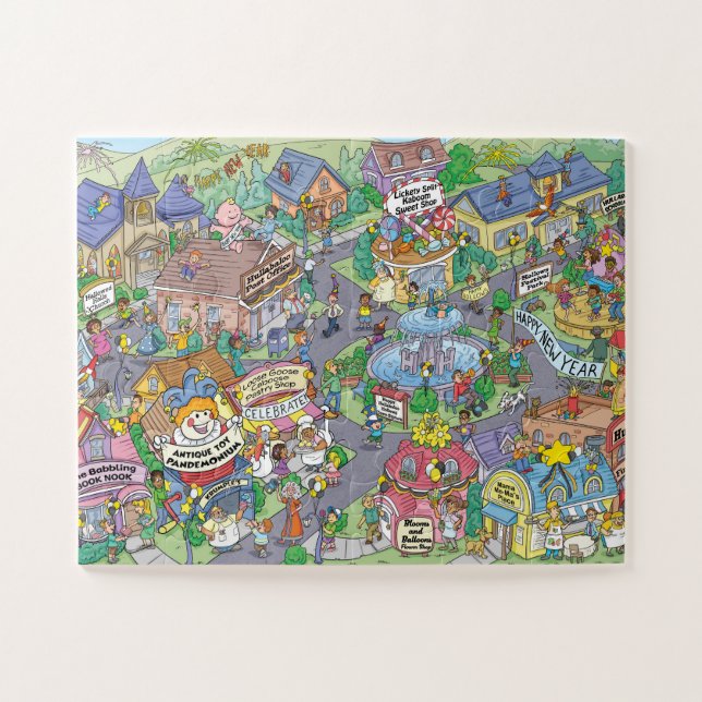 Frohe Hullabaloo Hollows Neujahrstag Puzzle (Horizontal)