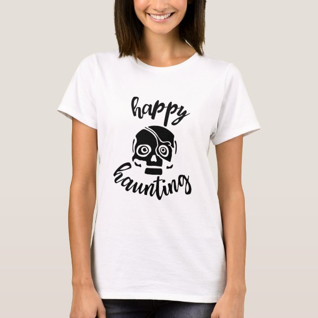 Frohe Jagdskulptur zu Halloween T-Shirt (Vorderseite)