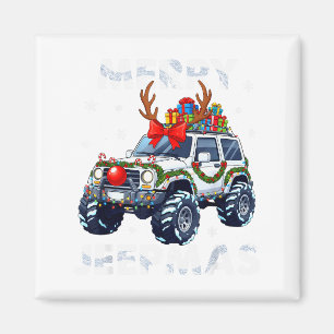 Frohe Jeep-Weihnachten hässliches Licht-Rentier We Magnet