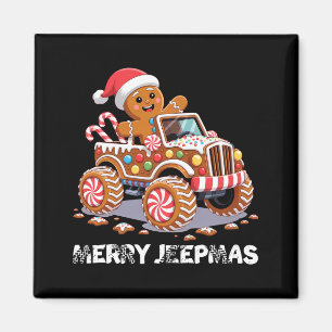 Frohe Jeep-Weihnachten hässliches Licht-Rentier We Magnet