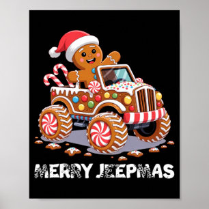 Frohe Jeep-Weihnachten hässliches Licht-Rentier-We Poster