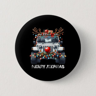 Frohe Jeepmas hässliches Licht Rentier Weihnachten Button