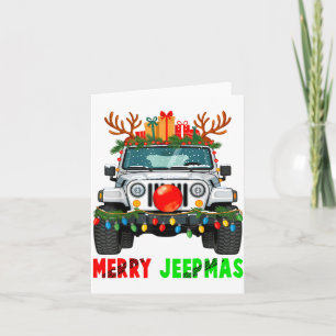Frohe Jeepmas hässliches Licht Rentier Weihnachten Karte