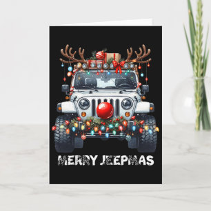 Frohe Jeepmas hässliches Licht Rentier Weihnachten Karte