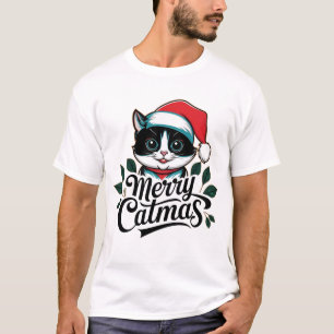Frohe Katmas! Adorable Christmas Cat Holly Charm T-Shirt