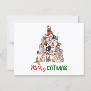 Frohe Katmas! Cat Christmas Tree Postkarte