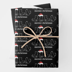 Frohe Katmas Katze Weihnachten Süße Kätzchen Katze Geschenkpapier Set