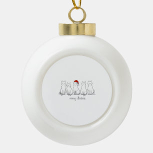 Frohe Katmas Katze Weihnachten Süße Kätzchen Katze Keramik Kugel-Ornament