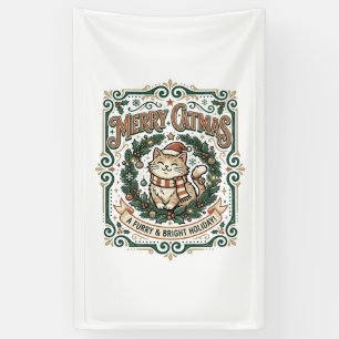 Frohe Katzenweihnacht Katze Weihnachten Vintage Ve Banner