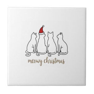 Frohe Katzenweihnachten Süße Kätzchen Katzen Weihn Fliese