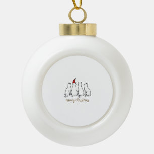 Frohe Katzenweihnachten Süße Kätzchen Katzen Weihn Keramik Kugel-Ornament