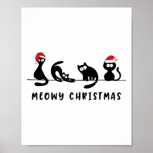 Frohe Katzenweihnachten Süße Kätzchen Katzen Weihn Poster