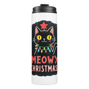 Frohe Katzenweihnachten Süße Kätzchen Katzen Weihn Thermosbecher