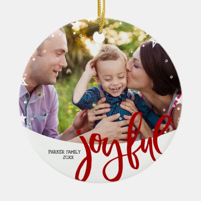 Frohe | Keramik-Verzierung Keramik Ornament (Vorne)