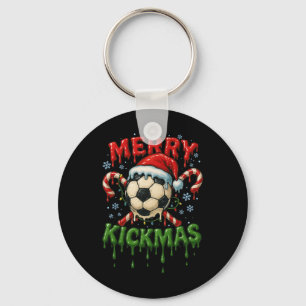 Frohe Kickmas Fußball Weihnachten Zuckerrohr Eiscr Schlüsselanhänger