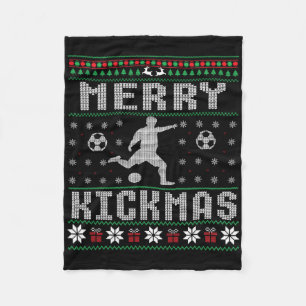 Frohe Kickmas Fußballspieler hässlicher Weihnachts Fleecedecke