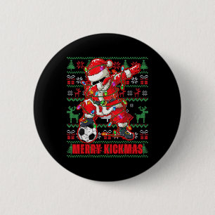 Frohe Kickmas Weihnachten Fußball Byll Hässlicher Button