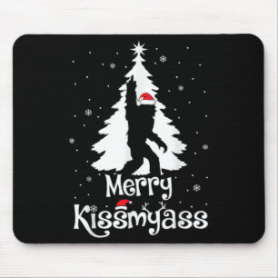 Frohe Kissmy Lustiger Bigfoot Yeti Sasquatch Weihn Mousepad