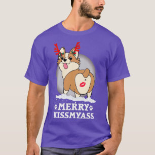 Frohe KissMyAss Corgi Horn Weihnachtsgeschenk Hall T-Shirt